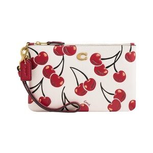 Coach Red Cherry Print Wristlet - NWT